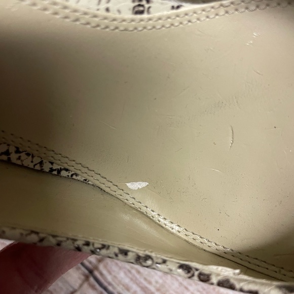 Enzo Angiolini snakeskin, print cream brown heeled pointy toe shoes size 7.5 - Picture 2 of 8